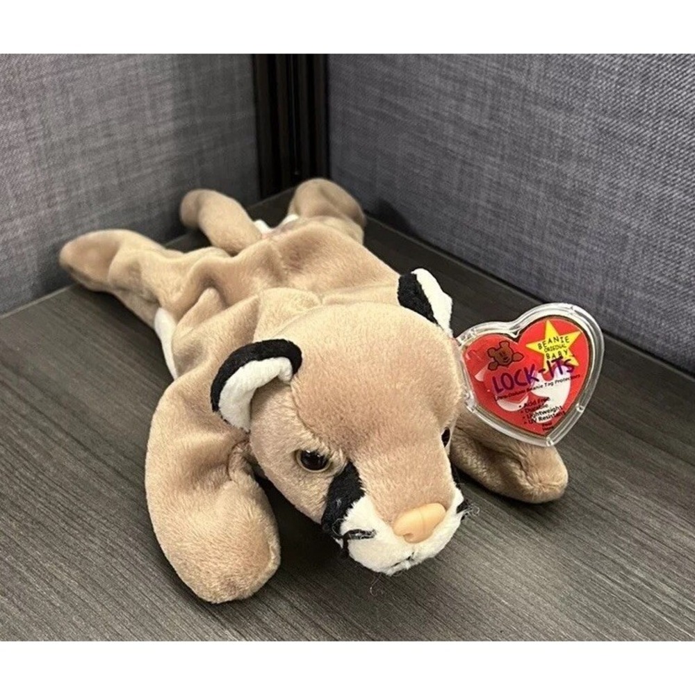 Vintage TY Beanie Baby 1998 CANYON‎ The Cougar Orig Tag Protector Free Shipping
